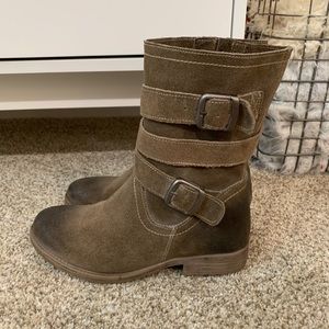ROAN olive/grey suede boots